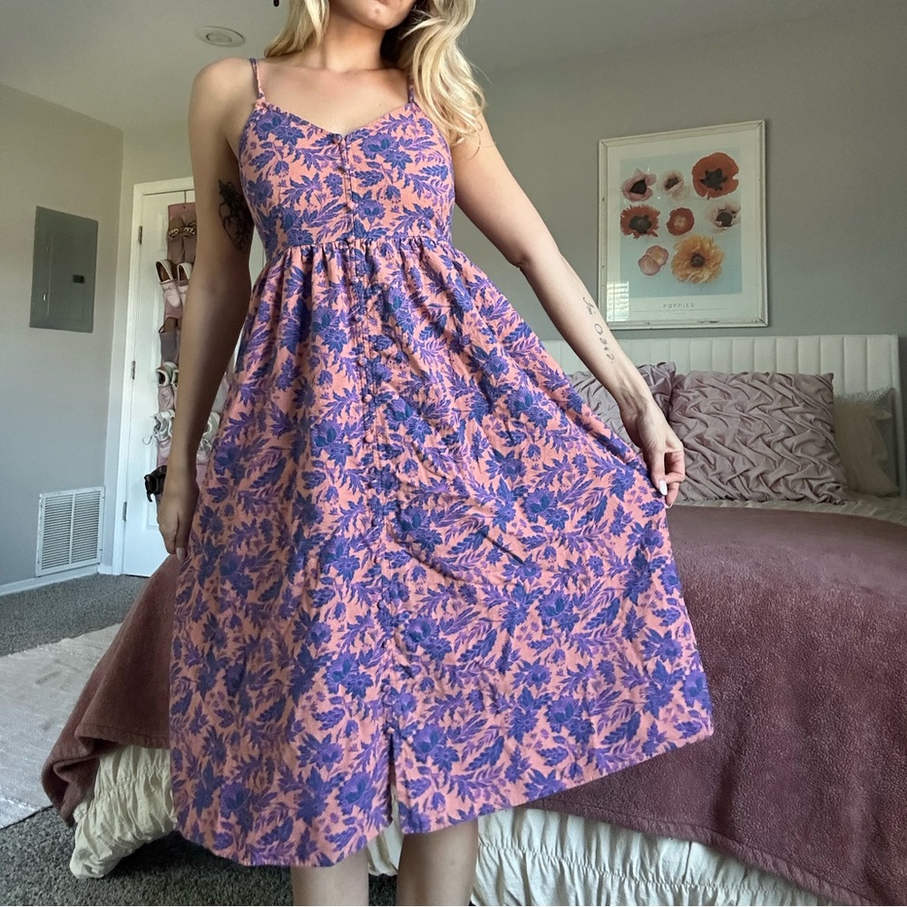 Universal Thread Floral Midi Dress with Tie Back